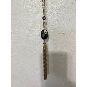 Unbranded Necklace 19 Inch Cloisonne  Beads Gold Tone Chain